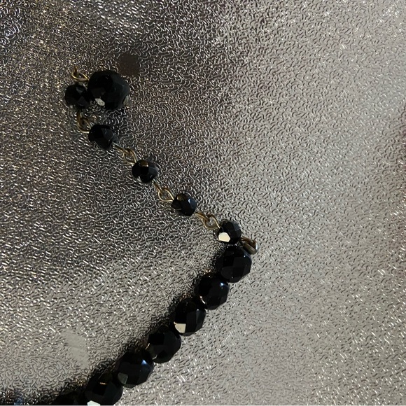 Vintage Black Faceted Glass Necklace❣️ - Picture 1 of 8